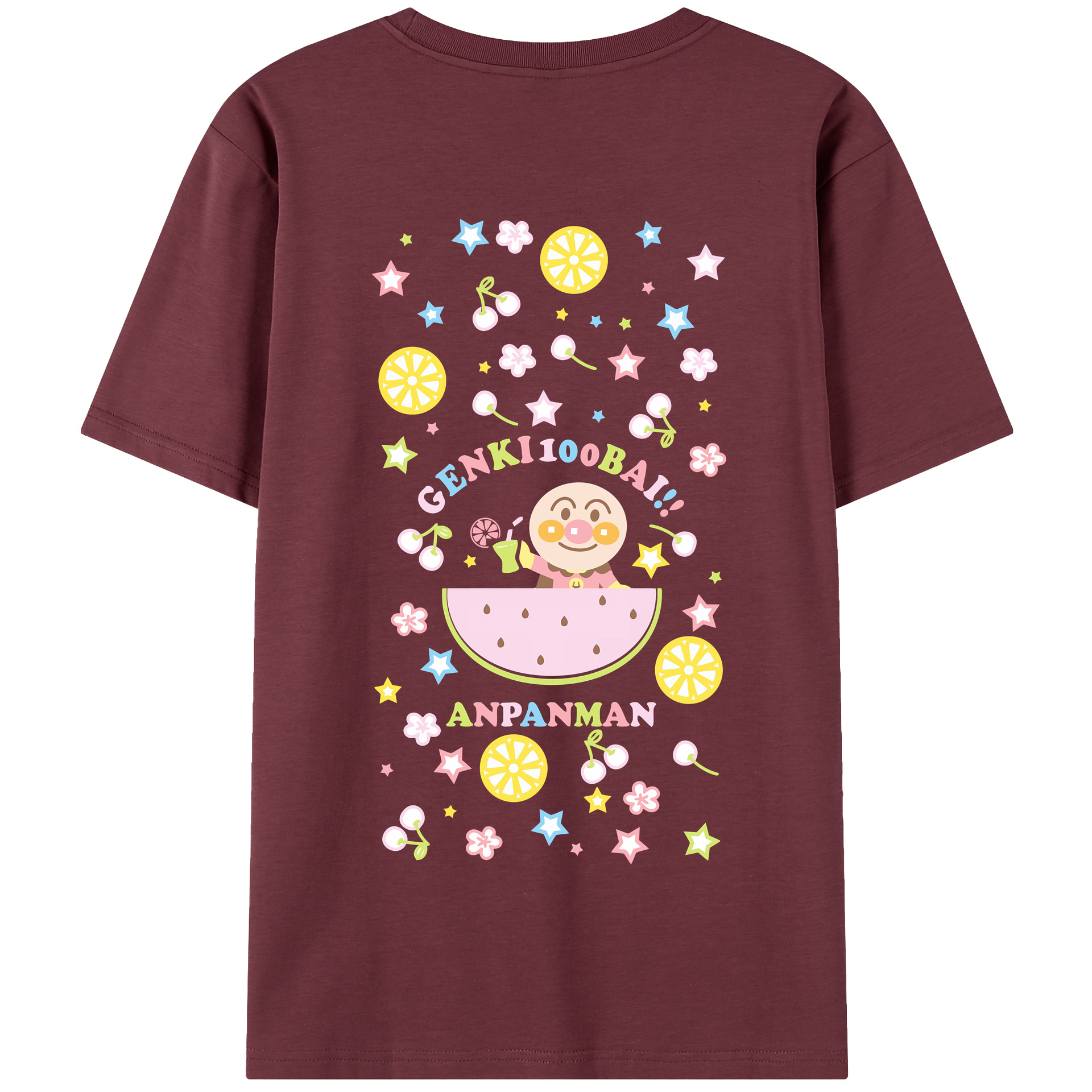 （画像用） アンパンマン Anpanman 綿100％半袖Tシャツ（背面プリント）